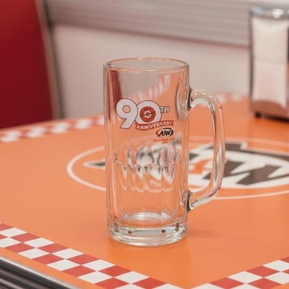 A&W Root Beer 90th Anniversary Mug, Vintage Heavy Glass, Replacement Drinkware